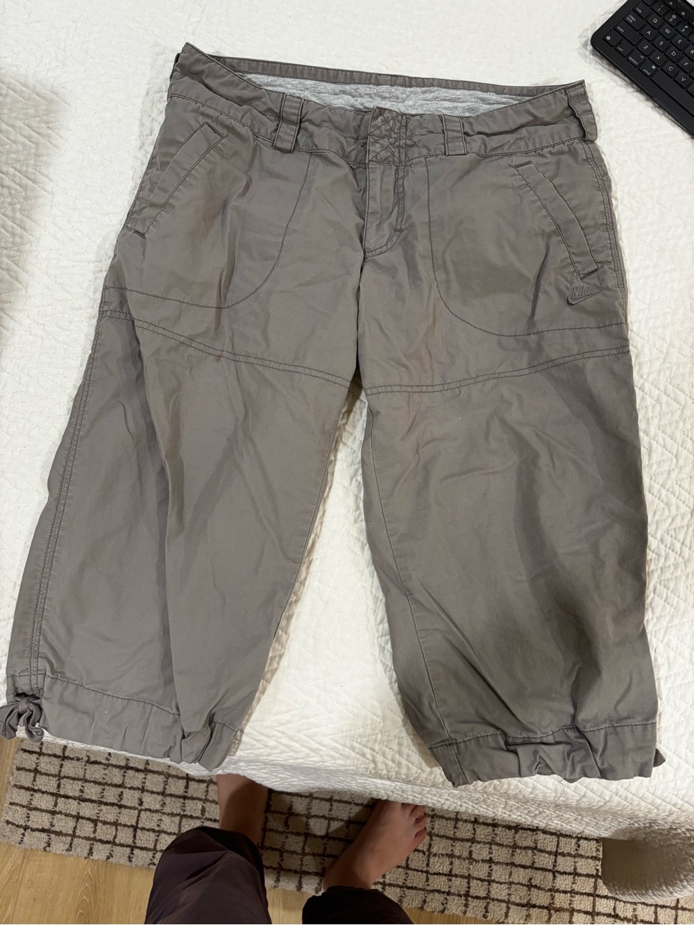 Nike Gray Athletic Drawstring Waist Shorts